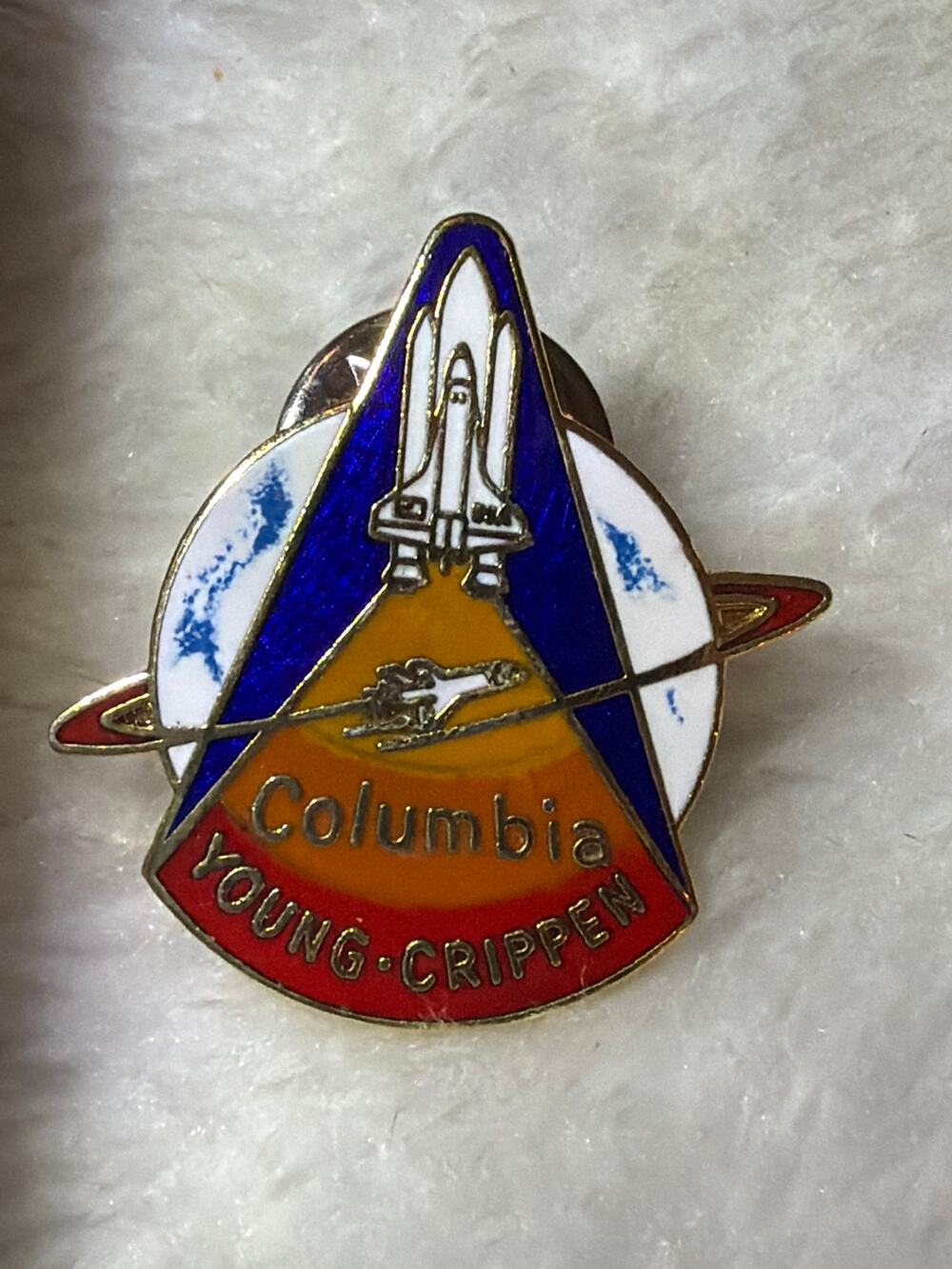 Vintage NASA STS-1 Columbia Young Crippen Space Shuttle Official Lapel Pin